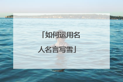 如何运用名人名言写雪