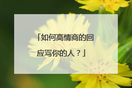 如何高情商的回应骂你的人？