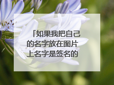 如果我把自己的名字放在图片上名字是签名的那种怎么制作