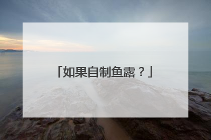 如果自制鱼露？