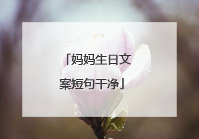 妈妈生日文案短句干净