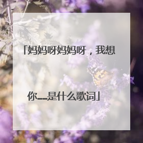 妈妈呀妈妈呀，我想你……是什么歌词