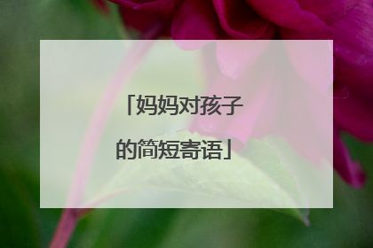 妈妈对孩子的简短寄语