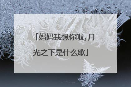 妈妈我想你啦,月光之下是什么歌