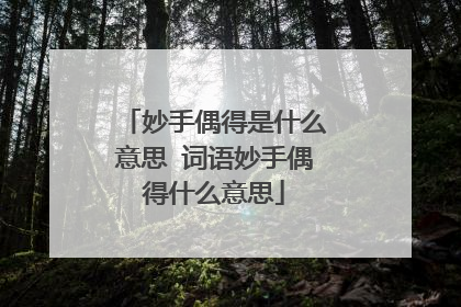妙手偶得是什么意思 词语妙手偶得什么意思