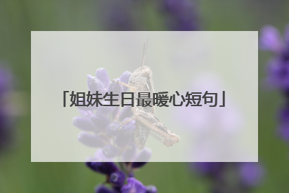 姐妹生日最暖心短句