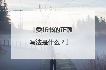 委托书的正确写法是什么?