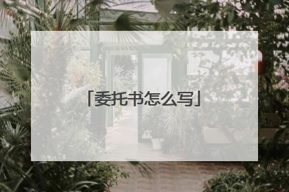 委托书怎么写