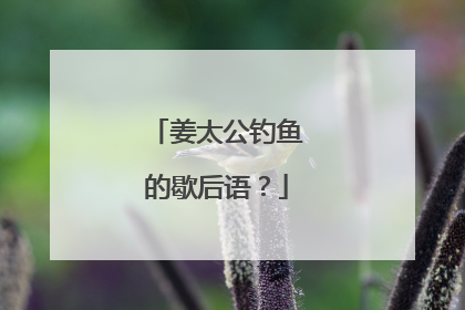 姜太公钓鱼的歇后语?