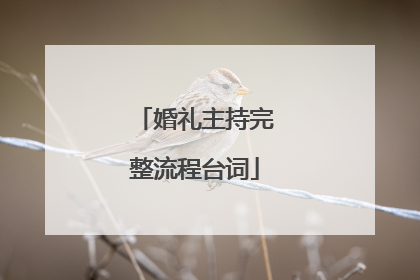 婚礼主持完整流程台词