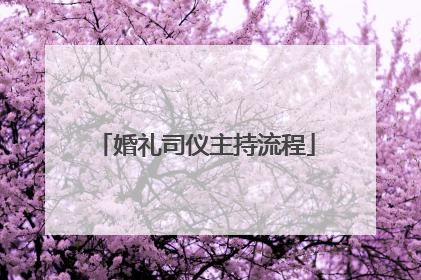 婚礼司仪主持流程