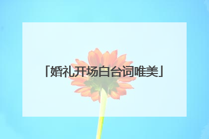 婚礼开场白台词唯美