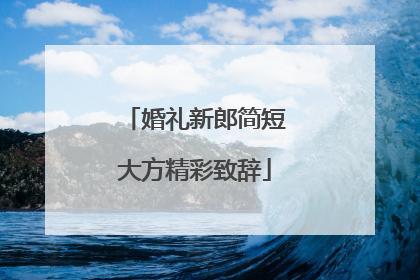 婚礼新郎简短大方精彩致辞