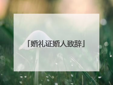 婚礼证婚人致辞