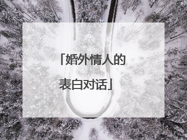 婚外情人的表白对话