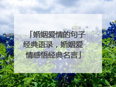 婚姻爱情的句子经典语录,婚姻爱情感悟经典名言