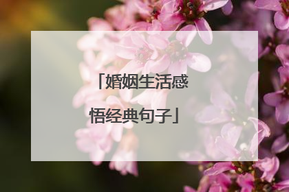 婚姻生活感悟经典句子