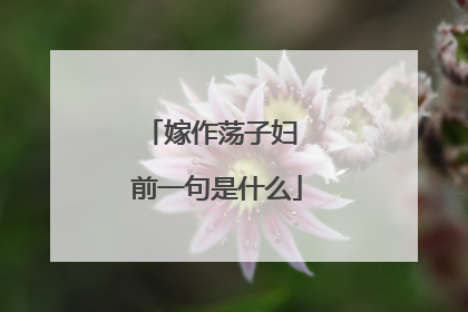 嫁作荡子妇 前一句是什么