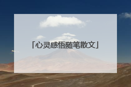 心灵感悟随笔散文