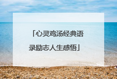 心灵鸡汤经典语录励志人生感悟