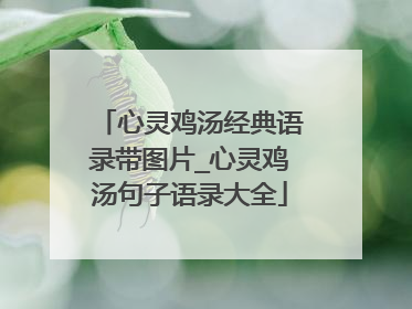 心灵鸡汤经典语录带图片_心灵鸡汤句子语录大全