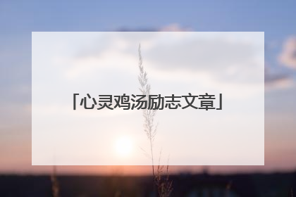 心灵鸡汤励志文章