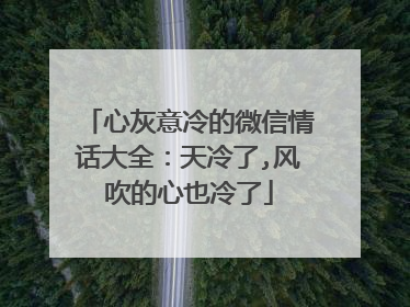 心灰意冷的微信情话大全：天冷了,风吹的心也冷了