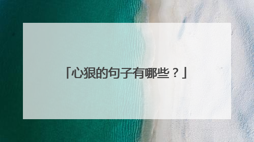 心狠的句子有哪些？