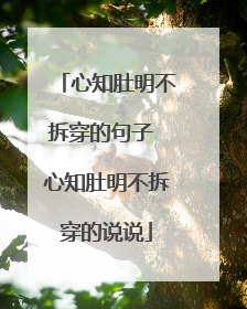 心知肚明不拆穿的句子 心知肚明不拆穿的说说