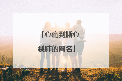 心痛到撕心裂肺的网名