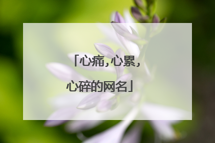 心痛,心累,心碎的网名