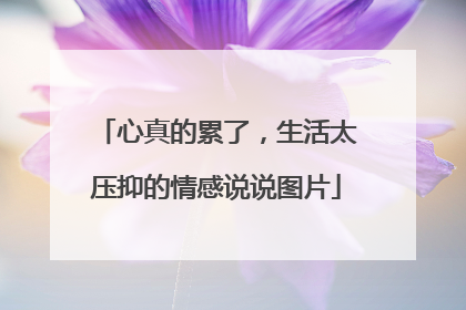 心真的累了，生活太压抑的情感说说图片