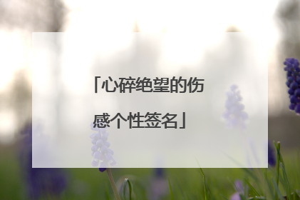 心碎绝望的伤感个性签名