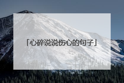 心碎说说伤心的句子