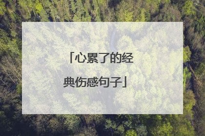 心累了的经典伤感句子