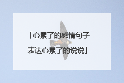 心累了的感情句子 表达心累了的说说