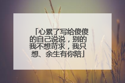 心累了写给傻傻的自己说说，别的我不想苛求，我只想、余生有你陪