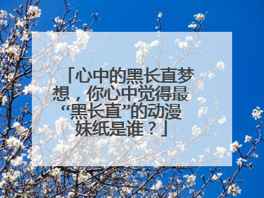 心中的黑长直梦想,你心中觉得最“黑长直”的动漫妹纸是谁?