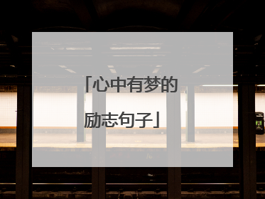 心中有梦的励志句子