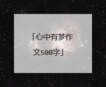 心中有梦作文500字
