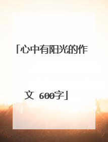 心中有阳光的作文 600字