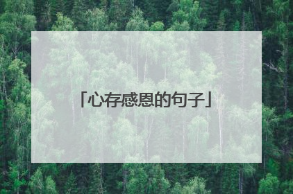 心存感恩的句子