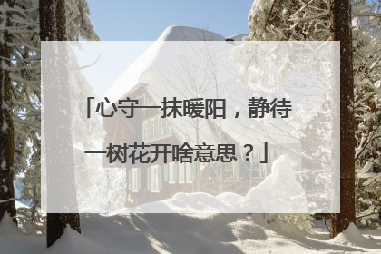 心守一抹暖阳,静待一树花开啥意思?