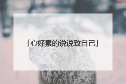 心好累的说说致自己