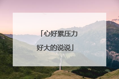心好累压力好大的说说