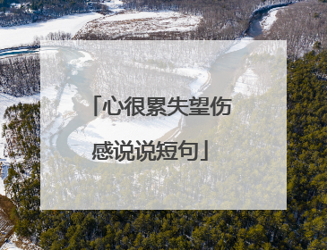 心很累失望伤感说说短句