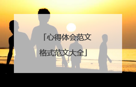 心得体会范文格式范文大全