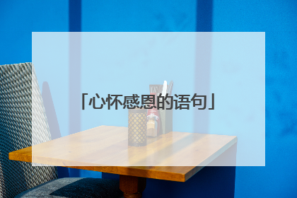 心怀感恩的语句