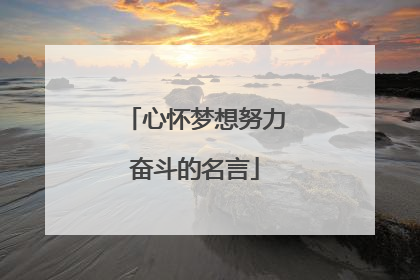 心怀梦想努力奋斗的名言