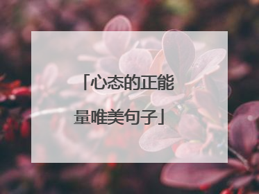 心态的正能量唯美句子